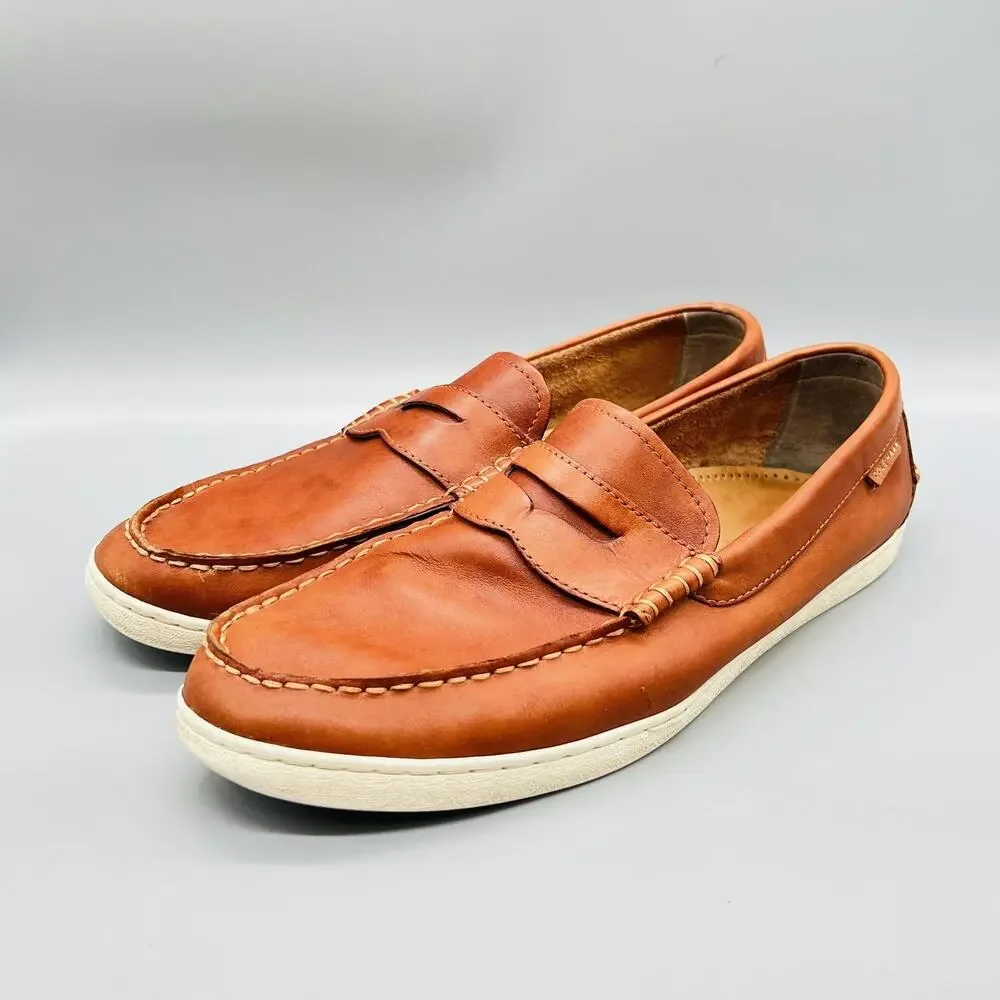Cole Haan Shoes Mens 13 Brown Leather Penny Loafers Casual Sneakers Comfort